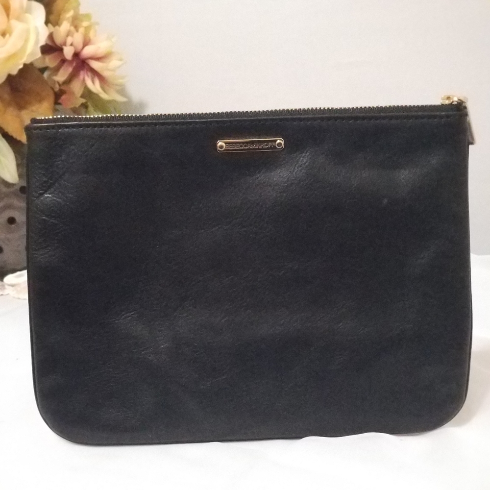 Rare New Rebecca Minkoff Black Zip Clutch / cosmetic bag - Picture 5 of 7